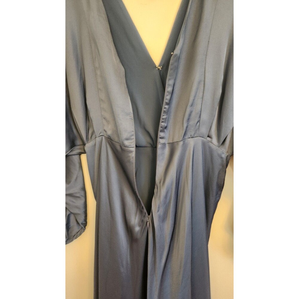 ASTR the Label Womens Kimiko Midi Dress V Neck Slate Blue Size Small NWT - Picture 9 of 14
